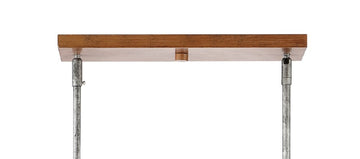 Gaines 34.5" Linear Adjustable Iron Rustic Industrial LED Pendant - JONATHAN Y